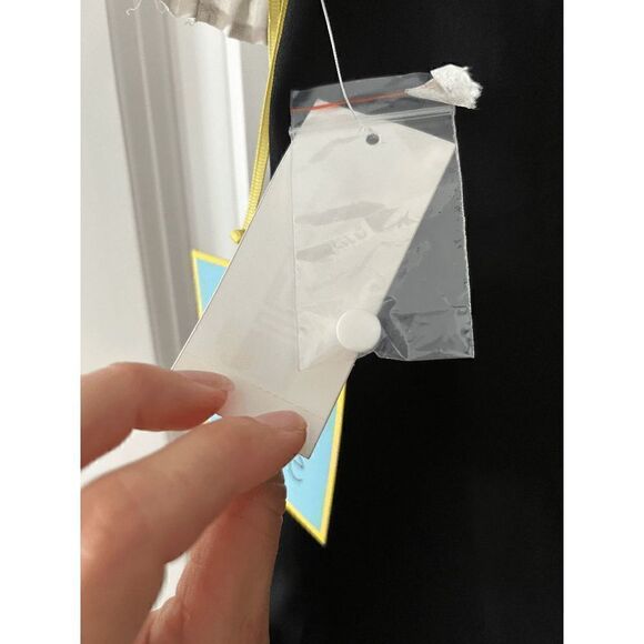 CECE Women's Short Sleeve Color Blocked Collared Blouse Black and White - Picture 11 of 12